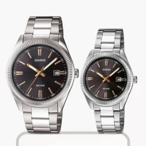 Casio Silver Matching Couple Watch Set